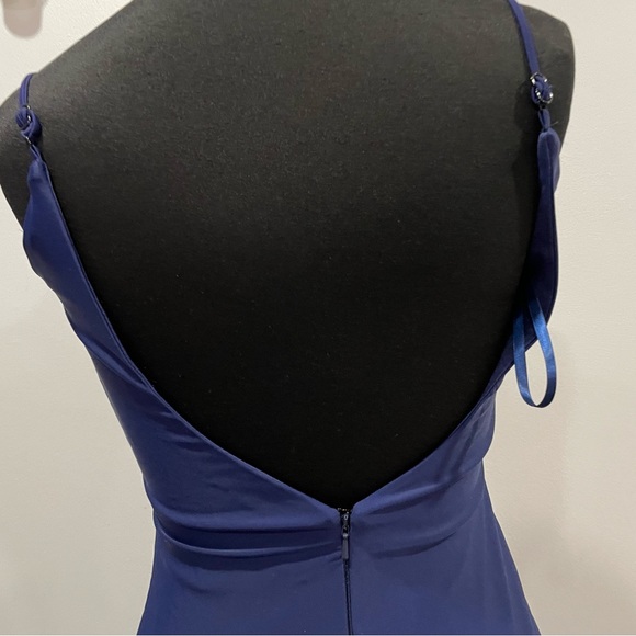 La Femme 30458 Navy Trumpet Gown Jersey 6 - Picture 5 of 7